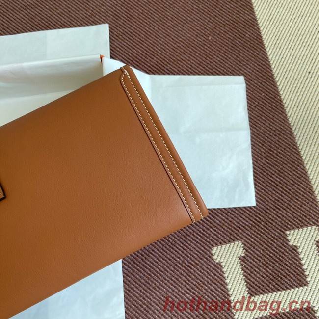 Hermes Original jige swift Leather Clutch 37088 brown