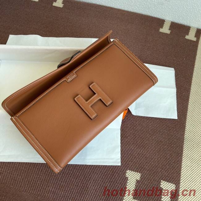 Hermes Original jige swift Leather Clutch 37088 brown