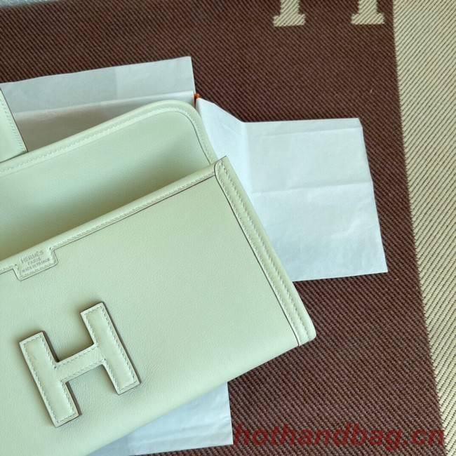 Hermes Original jige swift Leather Clutch 37088 cream