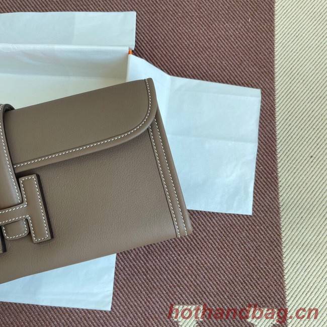 Hermes Original jige swift Leather Clutch 37088 dark gray