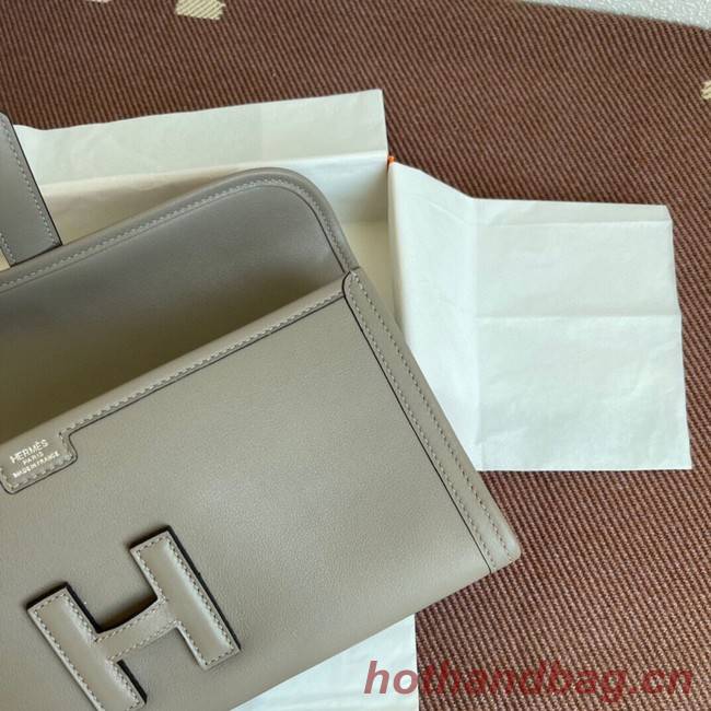 Hermes Original jige swift Leather Clutch 37088 gray