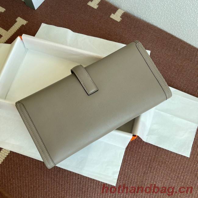 Hermes Original jige swift Leather Clutch 37088 gray