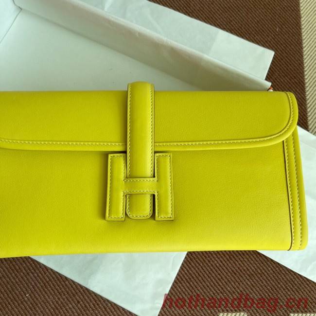 Hermes Original jige swift Leather Clutch 37088 lemon