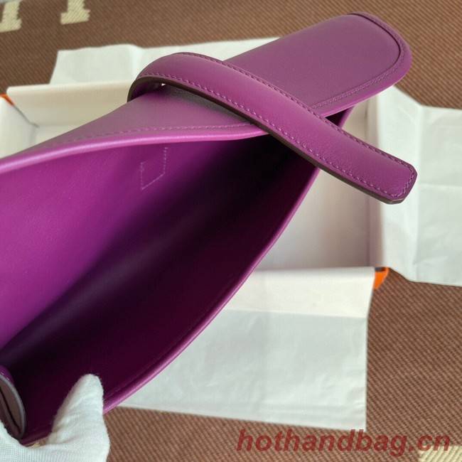 Hermes Original jige swift Leather Clutch 37088 purple