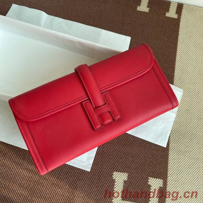 Hermes Original jige swift Leather Clutch 37088 red