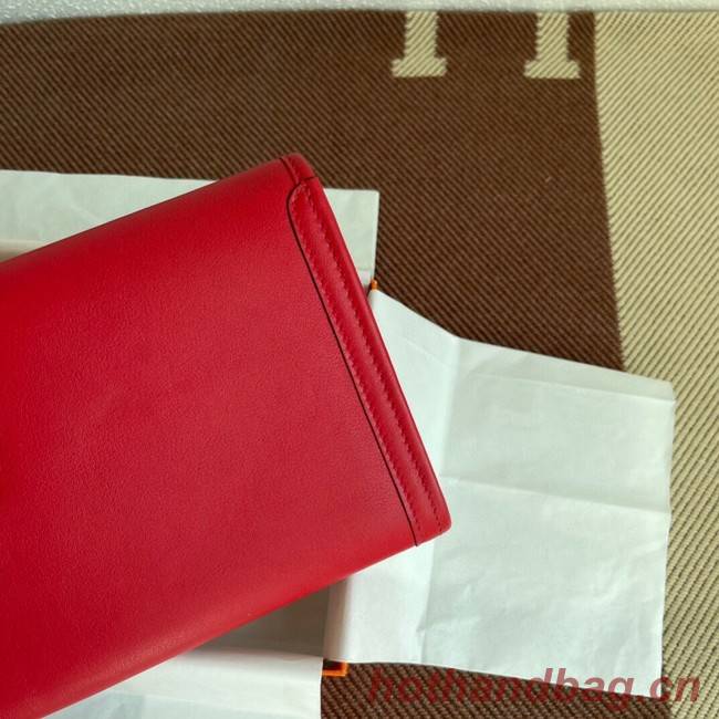 Hermes Original jige swift Leather Clutch 37088 red