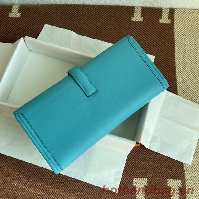 Hermes Original jige swift Leather Clutch 37088 sky blue