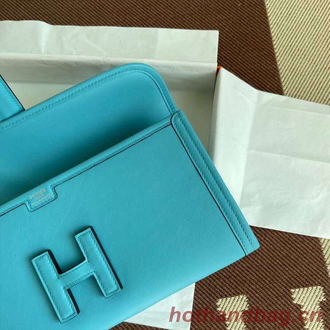 Hermes Original jige swift Leather Clutch 37088 sky blue