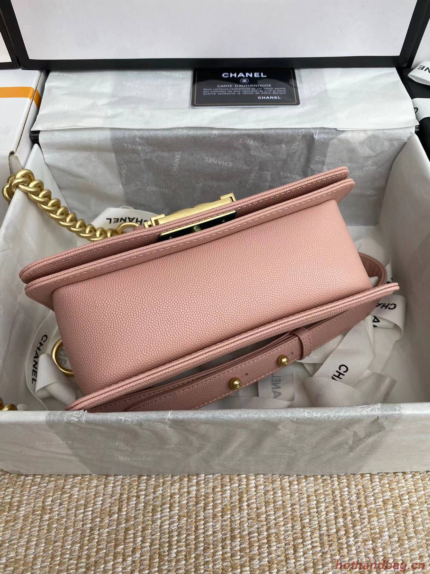 Boy Chanel Flap Shoulder Bag Leather A67085 pink