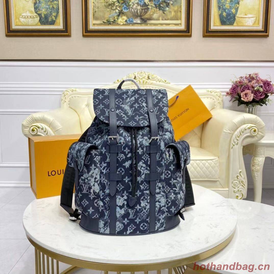 Louis Vuitton Monogram Tapestry Denim Backpack M57280 Dark Blue