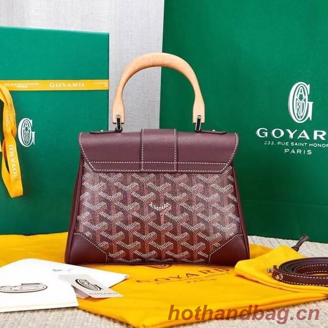 Goyard Calfskin Leather saigon mini Tote Bag 9955 Wine