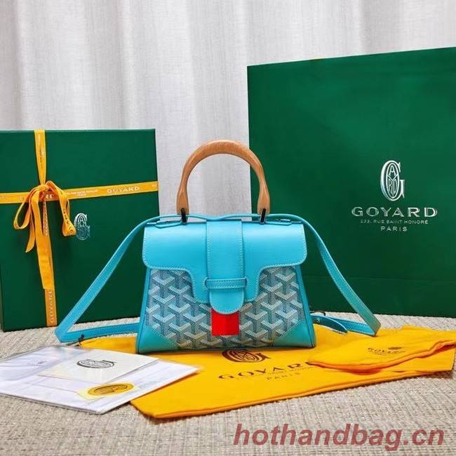 Goyard Calfskin Leather saigon mini Tote Bag 9955 light blue