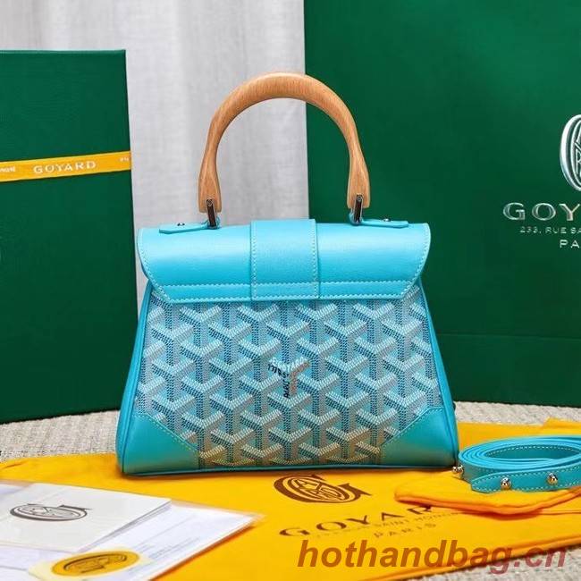 Goyard Calfskin Leather saigon mini Tote Bag 9955 light blue