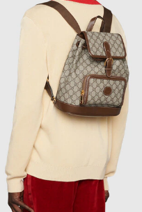 Gucci Backpack with Interlocking G 674147 Brown