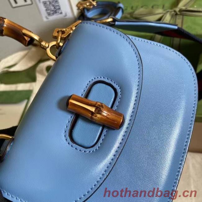 Gucci Mini top handle bag with Bamboo 686864 Blue