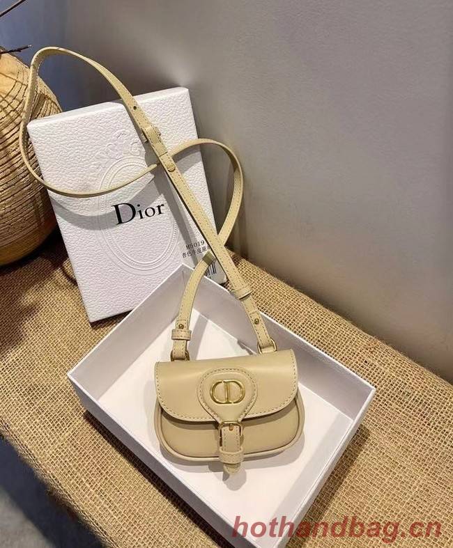 MINI DIOR BOBBY BAG Warm Taupe Box Calfskin S5109U Cream