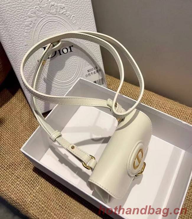 MINI DIOR BOBBY BAG Warm Taupe Box Calfskin S5109U WHITE