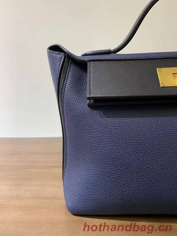 Hermes Kelly Original togo Leather Tote Bag H2424 royal blue