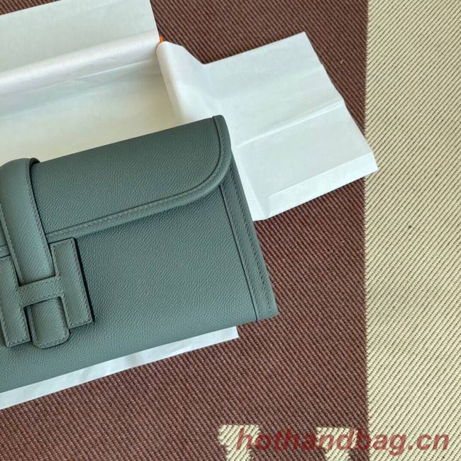 Hermes Original Espom Leather Clutch 37088 Almond green