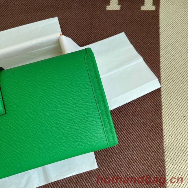 Hermes Original Espom Leather Clutch 37088 Bamboo green