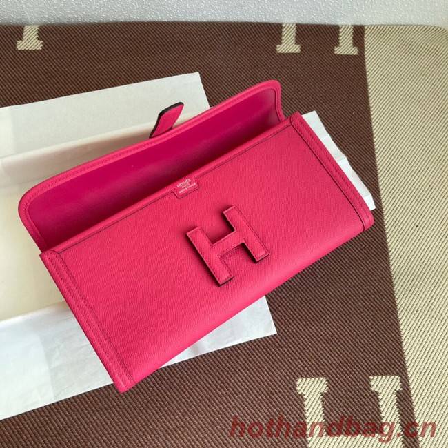 Hermes Original Espom Leather Clutch 37088 Purplish red