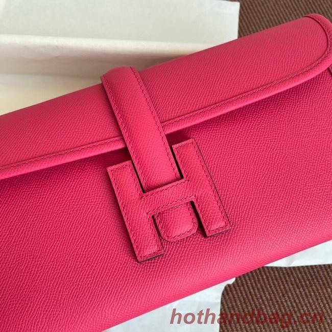 Hermes Original Espom Leather Clutch 37088 Purplish red