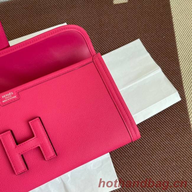 Hermes Original Espom Leather Clutch 37088 Purplish red