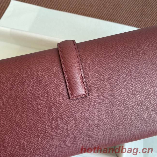 Hermes Original Espom Leather Clutch 37088 claret