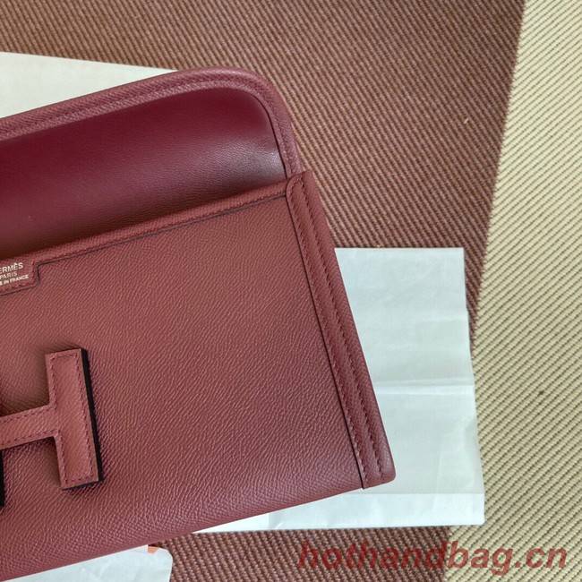 Hermes Original Espom Leather Clutch 37088 claret