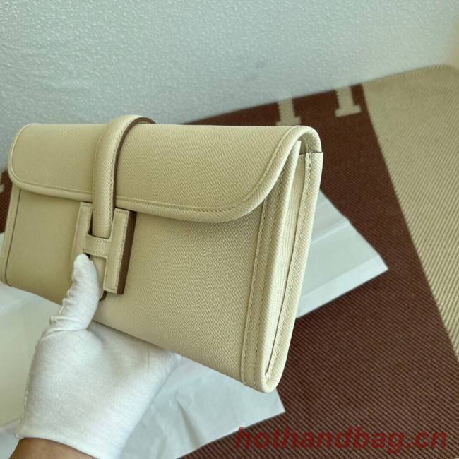 Hermes Original Espom Leather Clutch 37088 cream