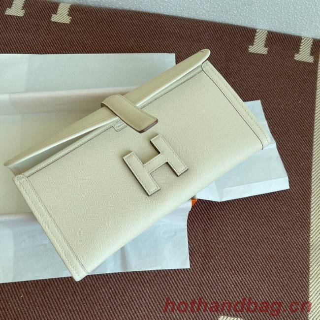 Hermes Original Espom Leather Clutch 37088 cream