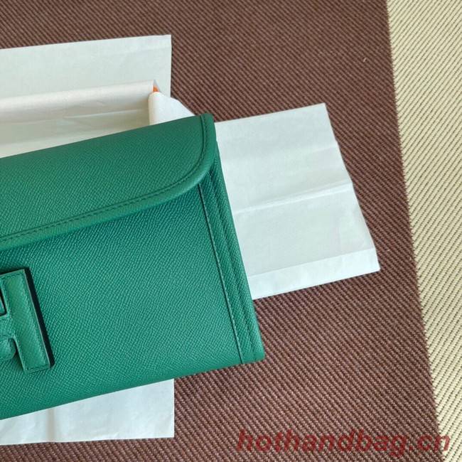 Hermes Original Espom Leather Clutch 37088 green