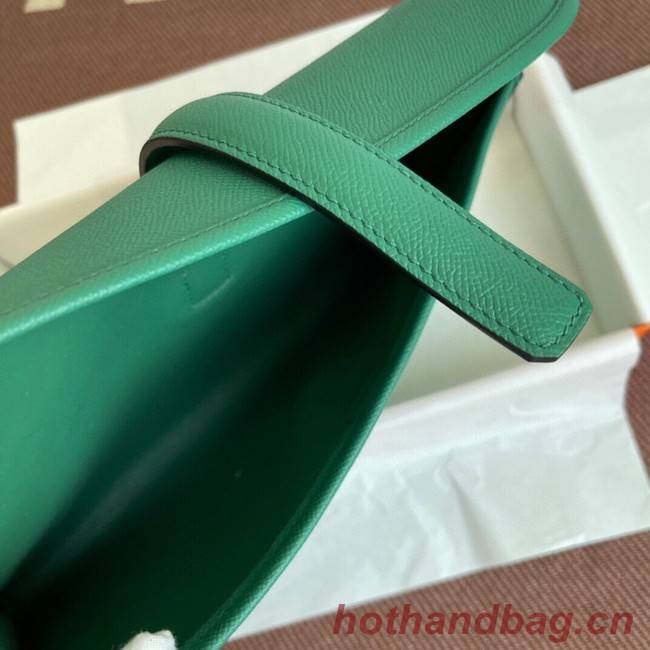 Hermes Original Espom Leather Clutch 37088 green