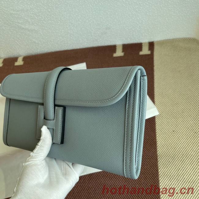 Hermes Original Espom Leather Clutch 37088 light blue