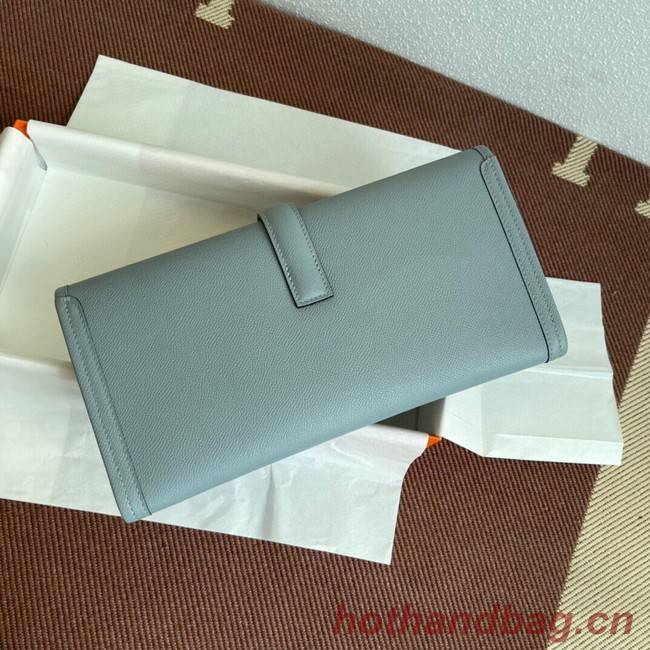 Hermes Original Espom Leather Clutch 37088 light blue