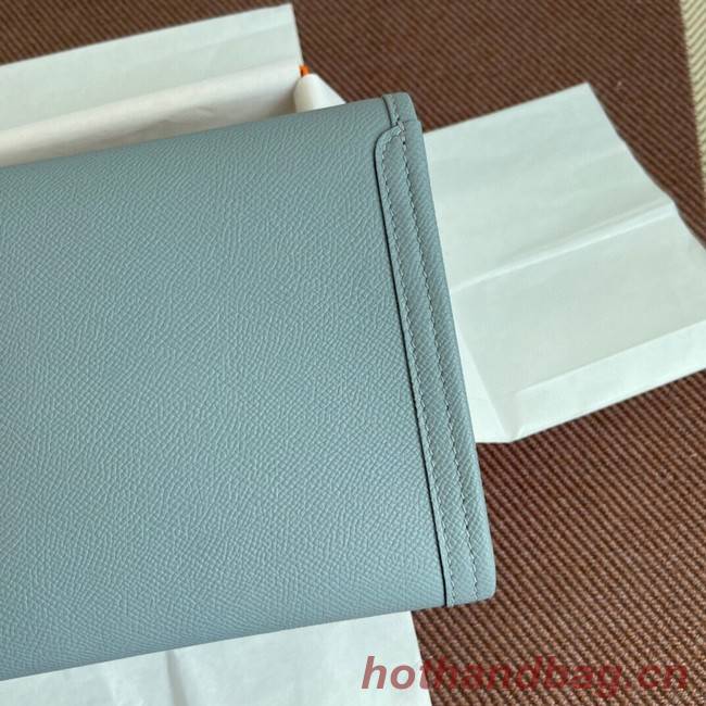 Hermes Original Espom Leather Clutch 37088 light blue