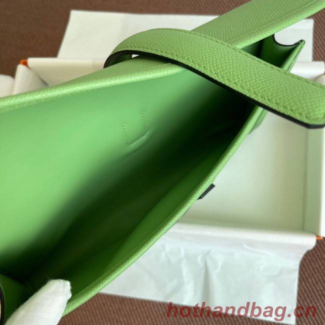 Hermes Original Espom Leather Clutch 37088 light green