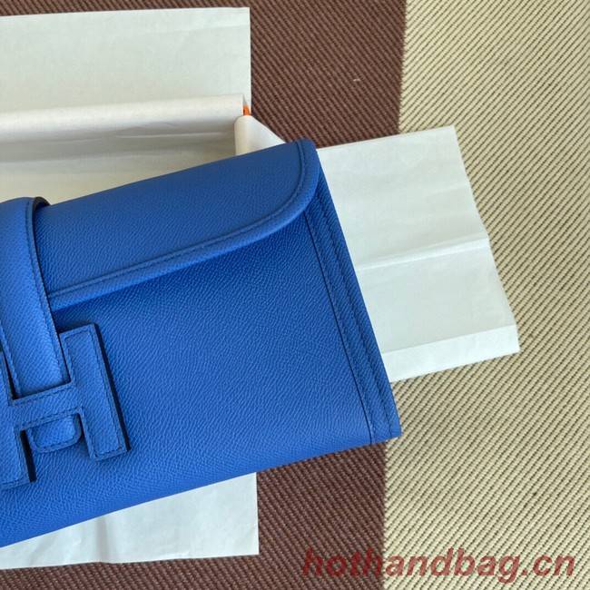 Hermes Original Espom Leather Clutch 37088 optic blue