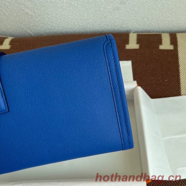 Hermes Original Espom Leather Clutch 37088 optic blue