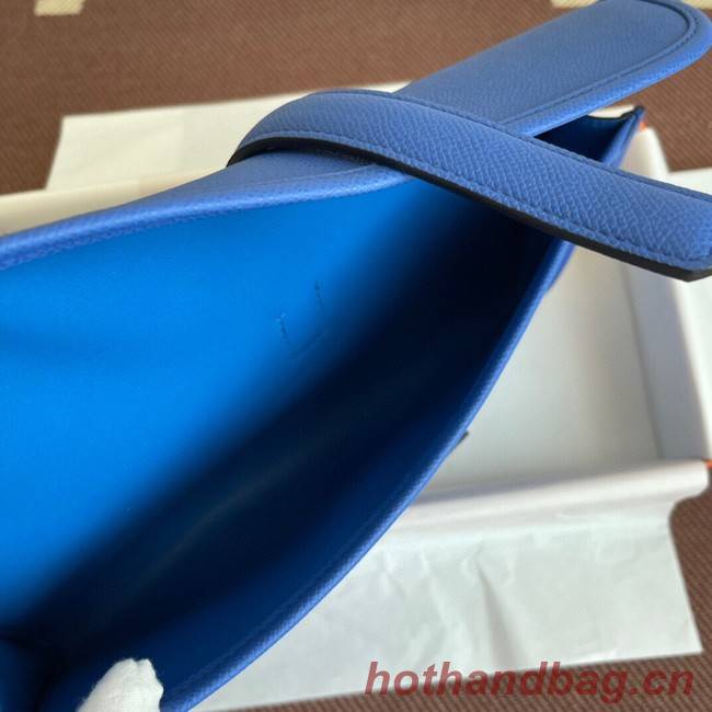 Hermes Original Espom Leather Clutch 37088 optic blue