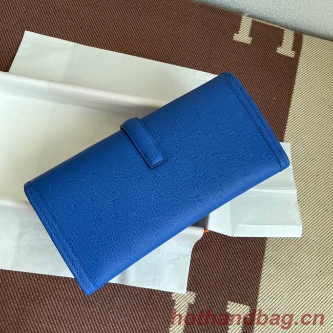 Hermes Original Espom Leather Clutch 37088 optic blue