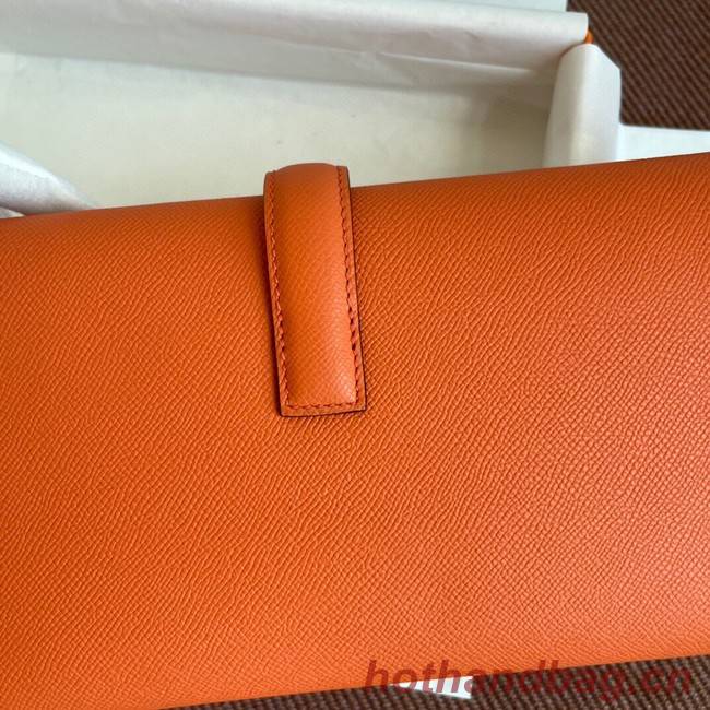 Hermes Original Espom Leather Clutch 37088 orange