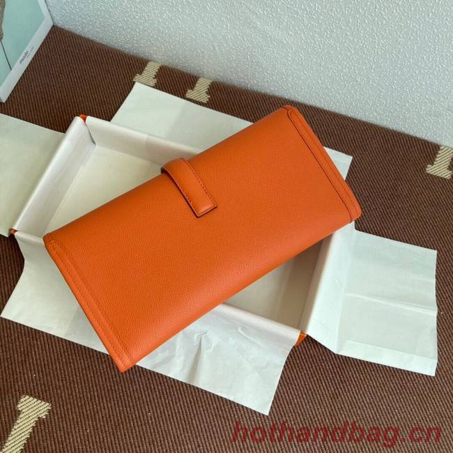 Hermes Original Espom Leather Clutch 37088 orange