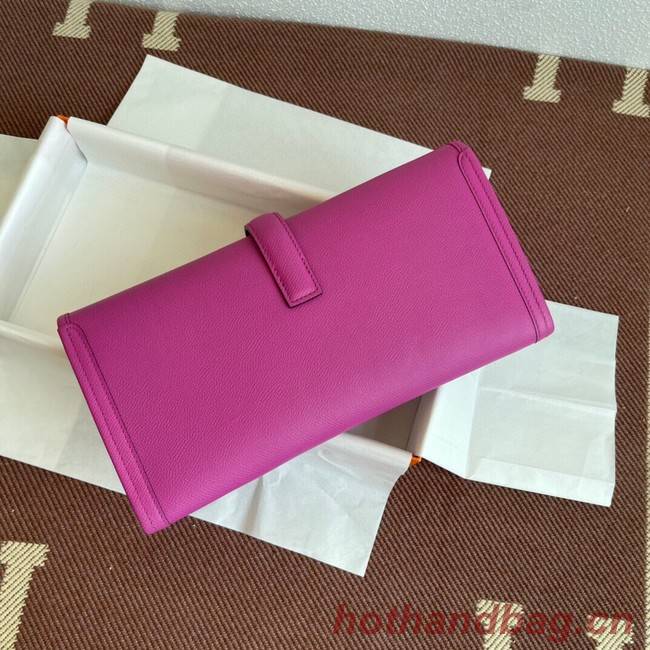 Hermes Original Espom Leather Clutch 37088 plum blossom