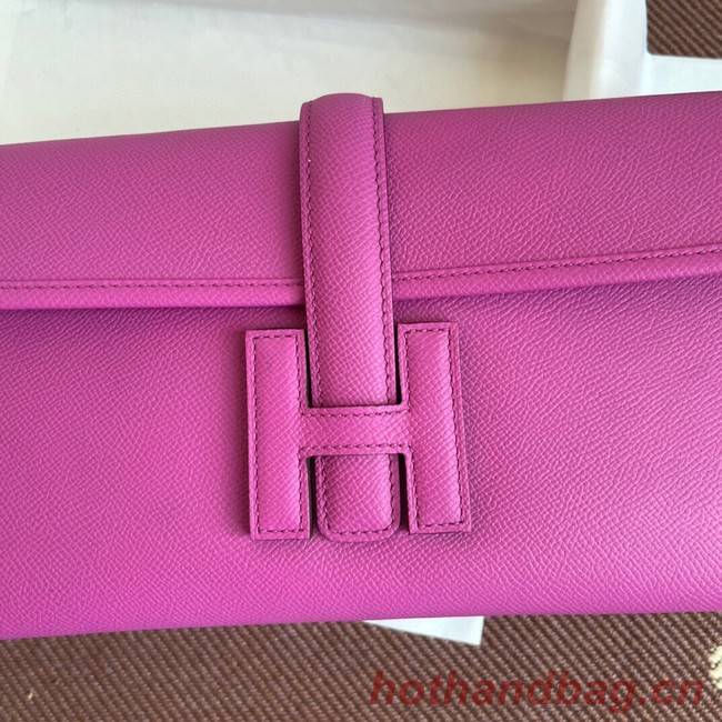 Hermes Original Espom Leather Clutch 37088 plum blossom