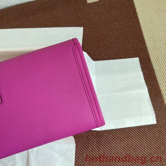 Hermes Original Espom Leather Clutch 37088 plum blossom