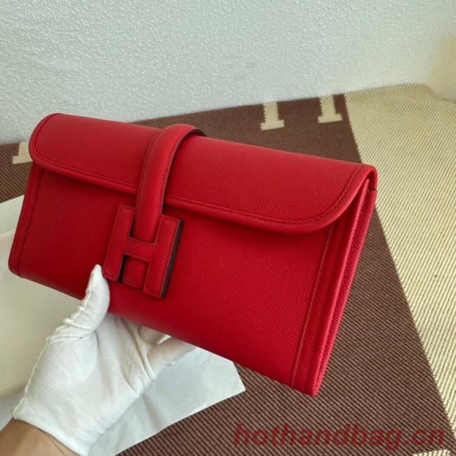 Hermes Original Espom Leather Clutch 37088 red