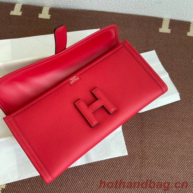 Hermes Original Espom Leather Clutch 37088 red