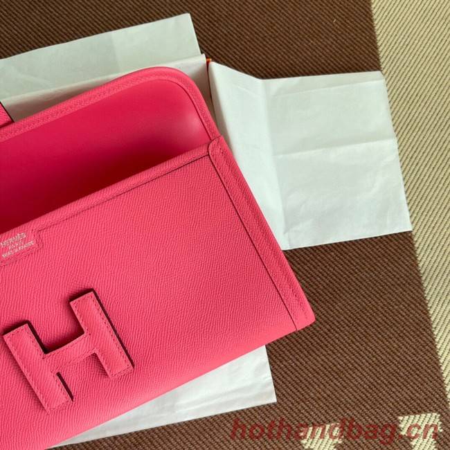 Hermes Original Espom Leather Clutch 37088 rose