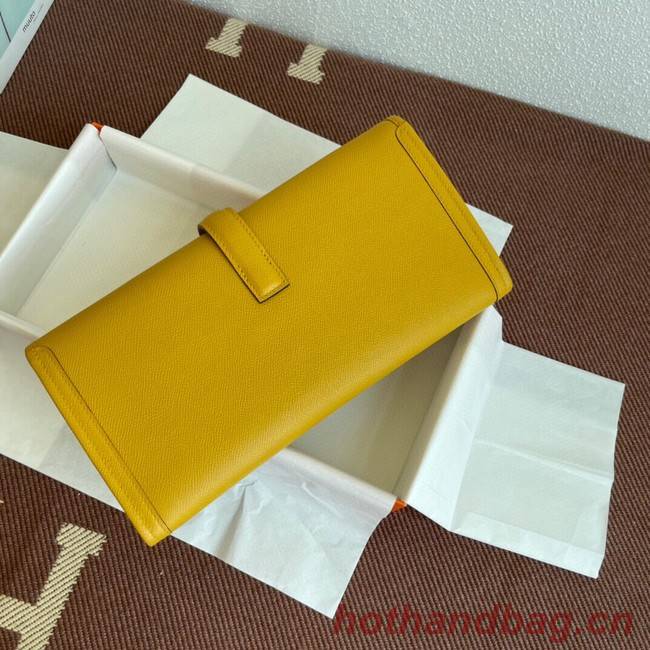 Hermes Original Espom Leather Clutch 37088 yellow